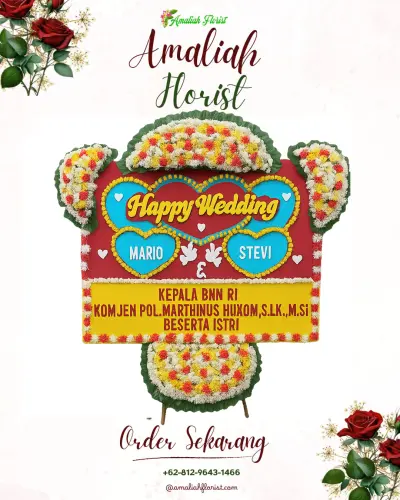 Karangan Papan Bunga Pernikahan di Cidempet